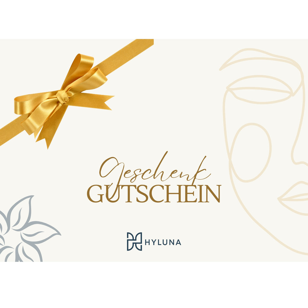 Hyluna Geschenkgutschein – Schenken Sie luxuriöse Hautpflege und Freiheit zur Auswahl.