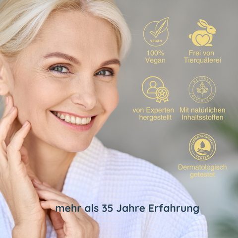 Trustelemente hohe qualität Hyluna Produkte 100% vegan, Frei von Tierquälerei, natürliche inhaltsstoffe, von experten hergestellt, dermatologisch getestet